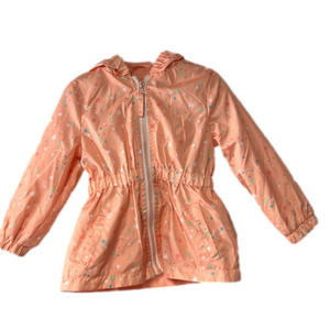 Girls Pink Platinum lightweight jacket peach color‎ with stars size 2T